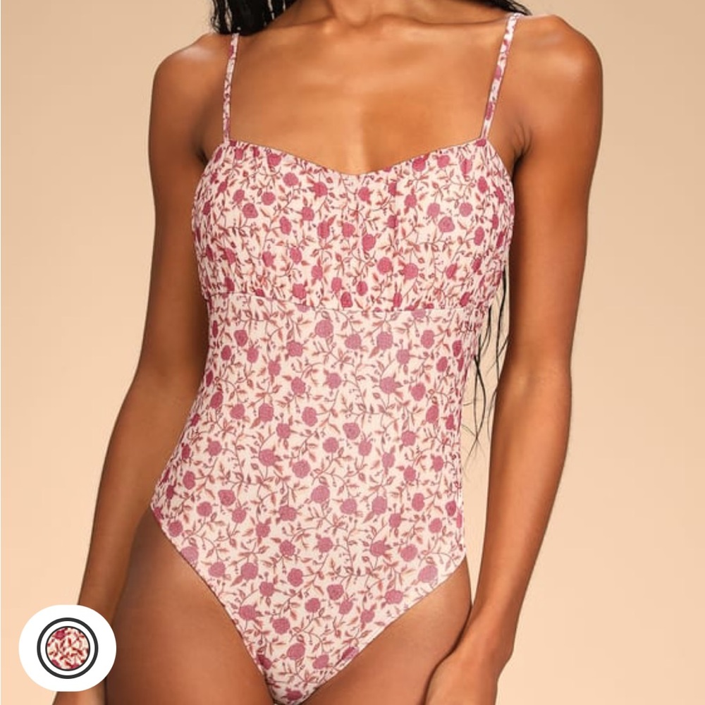 NWT Lulus Order Bloom Service Ivory Floral Mesh Bodysuit💄🌺💗🌸💐